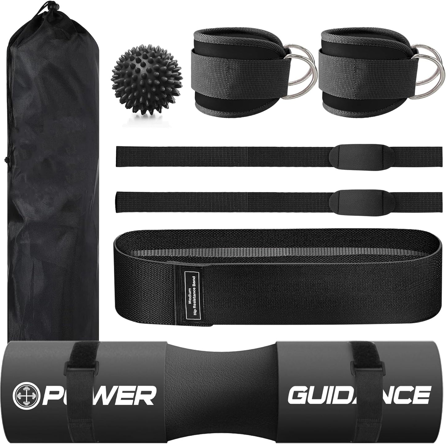 POWER GUIDANCE Barbell Squat Pad - Neck & Shoulder Protective Pad - Great for Squats, Lunges, Hip Thrusts, Weight Lifting & More - Fit Standard and Olympic Bars Perfectly