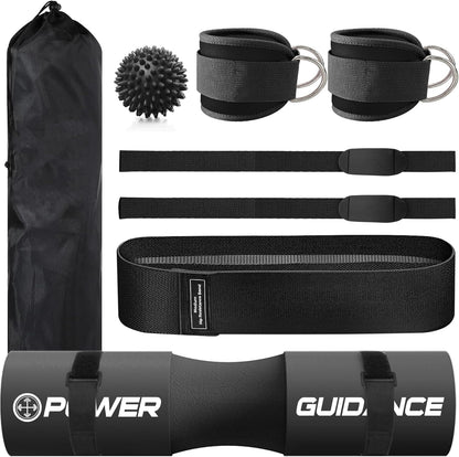 POWER GUIDANCE Barbell Squat Pad - Neck & Shoulder Protective Pad - Great for Squats, Lunges, Hip Thrusts, Weight Lifting & More - Fit Standard and Olympic Bars Perfectly
