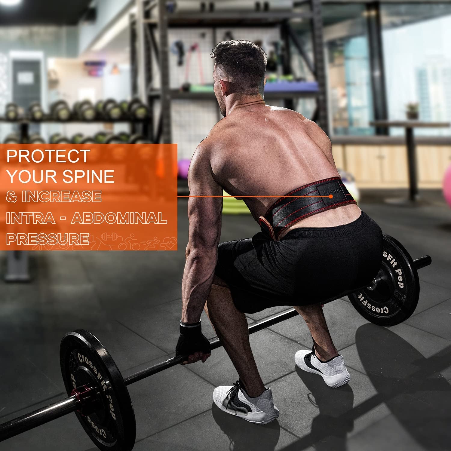 Jaffick Genuine Leather Weight Lifting Belt of 4 Inches Wide Lower Back Support and Injury Prevention for Gym Fitness Workout Cross Training for Men and Women Squat Deadlift up to 800 Lbs