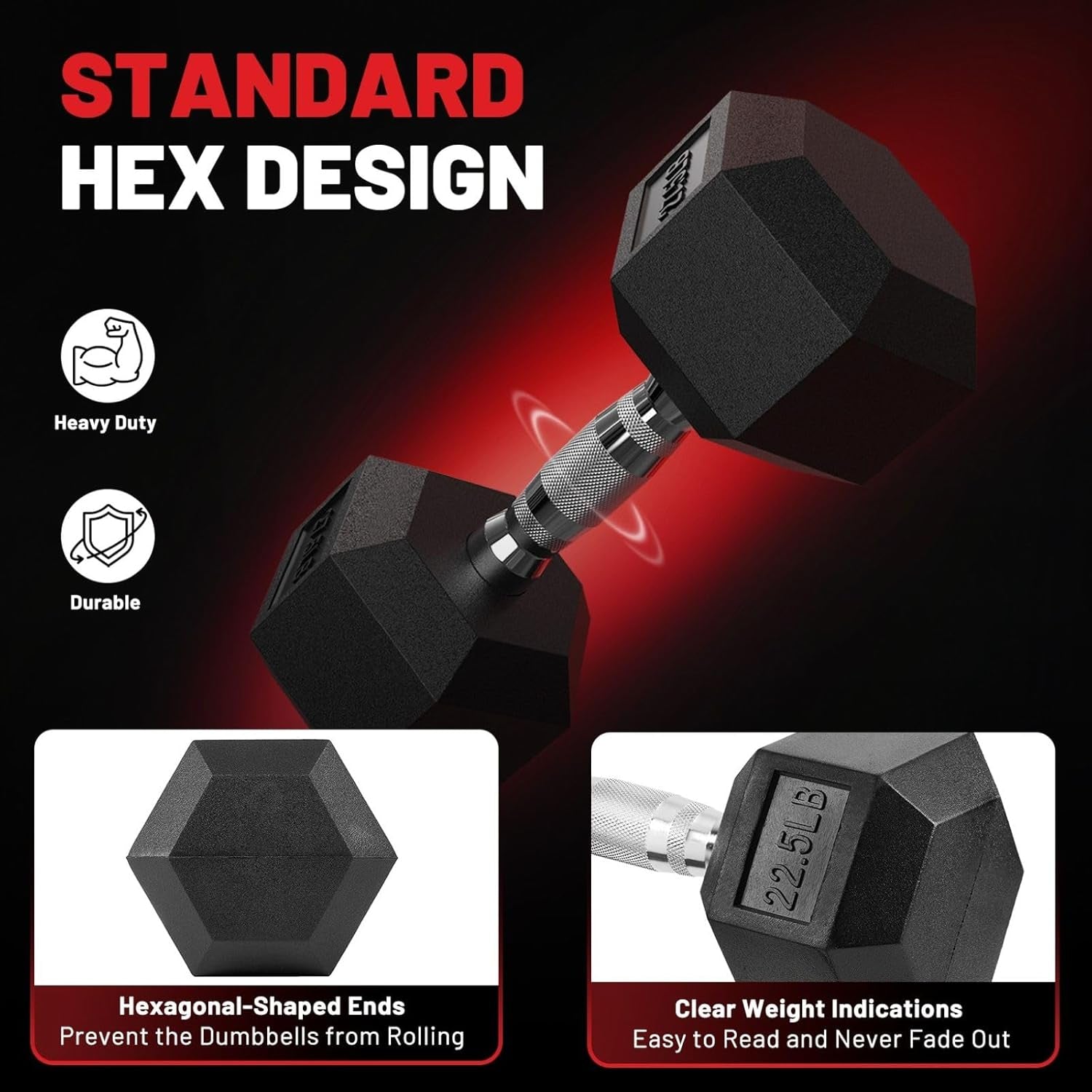 PAPABABE Dumbbells Set Dumbbells Pair, Hand Weights for Women Men at Home, Free Weights Dumbbells Set for Home Gym Equipment, Pesas Mancuernas Para Ejercicios De Hombre Casa.