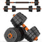 BOSWELL Adjustable Weights Dumbbells Set, 44Lbs 2 in 1 Weights Barbell Dumbbells Non-Slip Neoprene Hand with Connecting Rod for Adults Women Men Fitness,Home Gym Exercise Training Equipment YA018