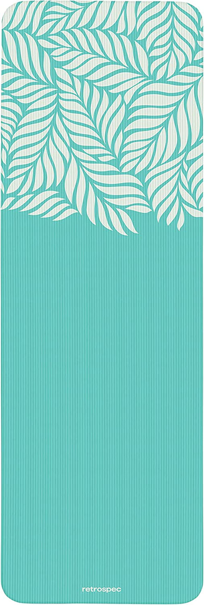 Retrospec Solana Yoga Mat 1/2" Thick W/Nylon Strap for Men & Women - Non Slip Exercise Mat for Yoga, Pilates, Stretching, Floor & Fitness Workouts