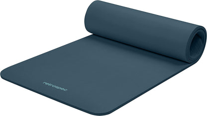 Retrospec Solana Yoga Mat 1/2" Thick W/Nylon Strap for Men & Women - Non Slip Exercise Mat for Yoga, Pilates, Stretching, Floor & Fitness Workouts