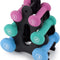 Crown Sporting Goods Hand Weights Dumbbells Set - 1, 2 and 3 Lbs with Rack - Soft and Comfortable Neoprene Weights Set for Home Gym - Indoor and Outdoor Dumbbell Sets with Rack
